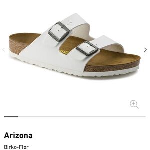 Birkenstock: Arizona Birko-Flor Color: white Size: Women 9 Men 7  Reg/Wide